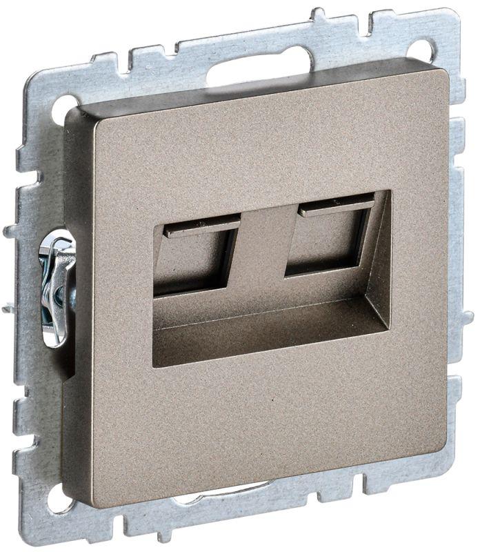 Розетка компьютерная двойн. СП RJ45 кат.5E BRITE РК10-2-БрШ механизм шампань IEK BR-K20-1-K37