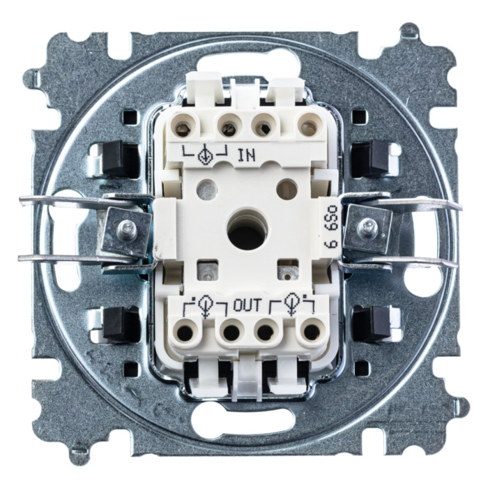 Выключатель одноклавишный ABB LEVIT, кофе макиато // белый, 2CHH590645A6018